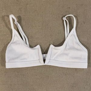 White OneOne swimwear ribbed bikini top ONLY